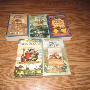 Brian Jacques Set (5) Books~Redwall/Mossflower/Mattimeo/Salamandastron